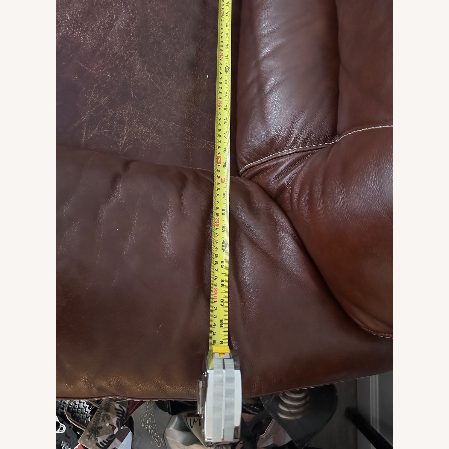 Dark Brown Leather 3+ Seater Sofa - image-6