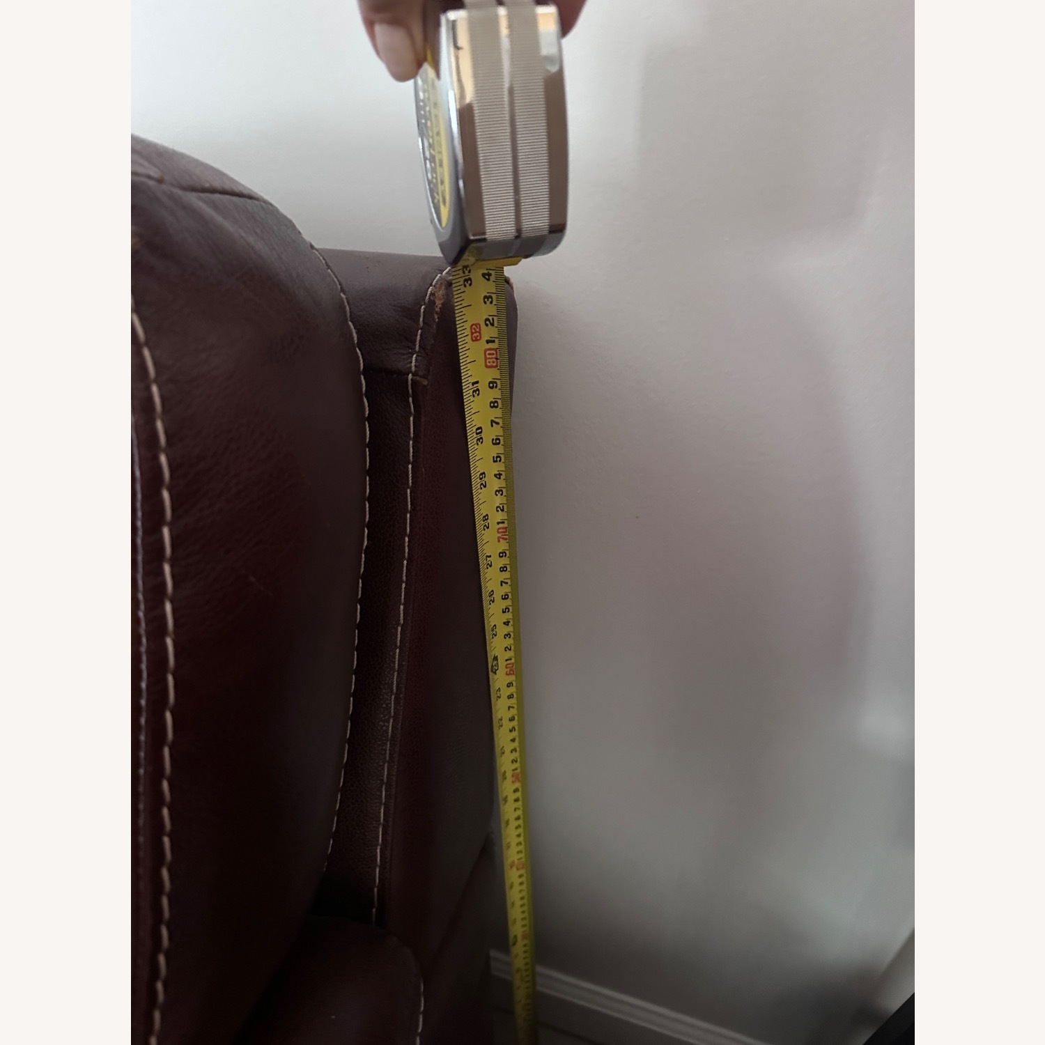 Dark Brown Leather 3+ Seater Sofa - image-5