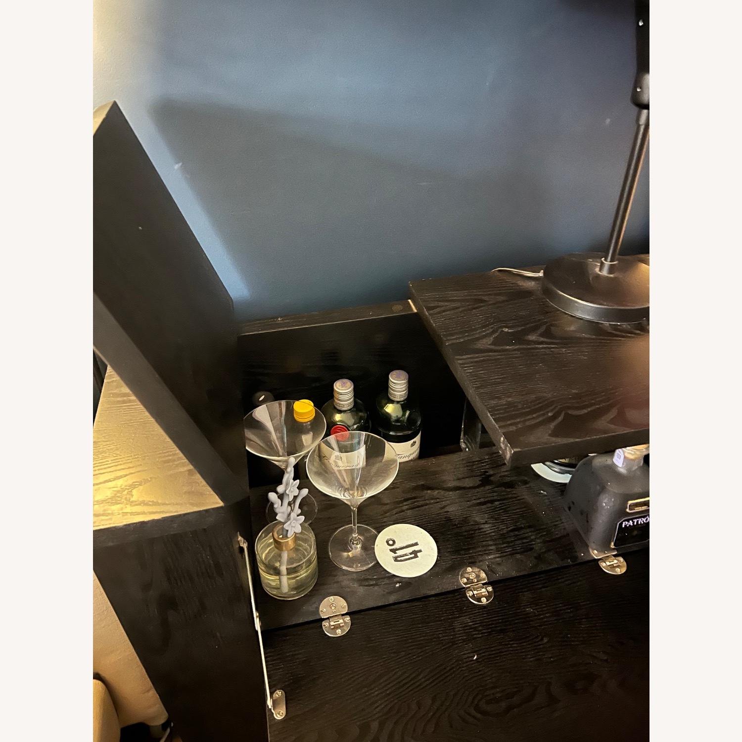 Crate & Barrel Black Parker Spirits Cabinet - image-5
