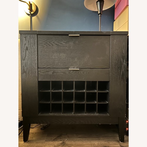 Used Crate & Barrel Black Parker Spirits Cabinet for sale on AptDeco
