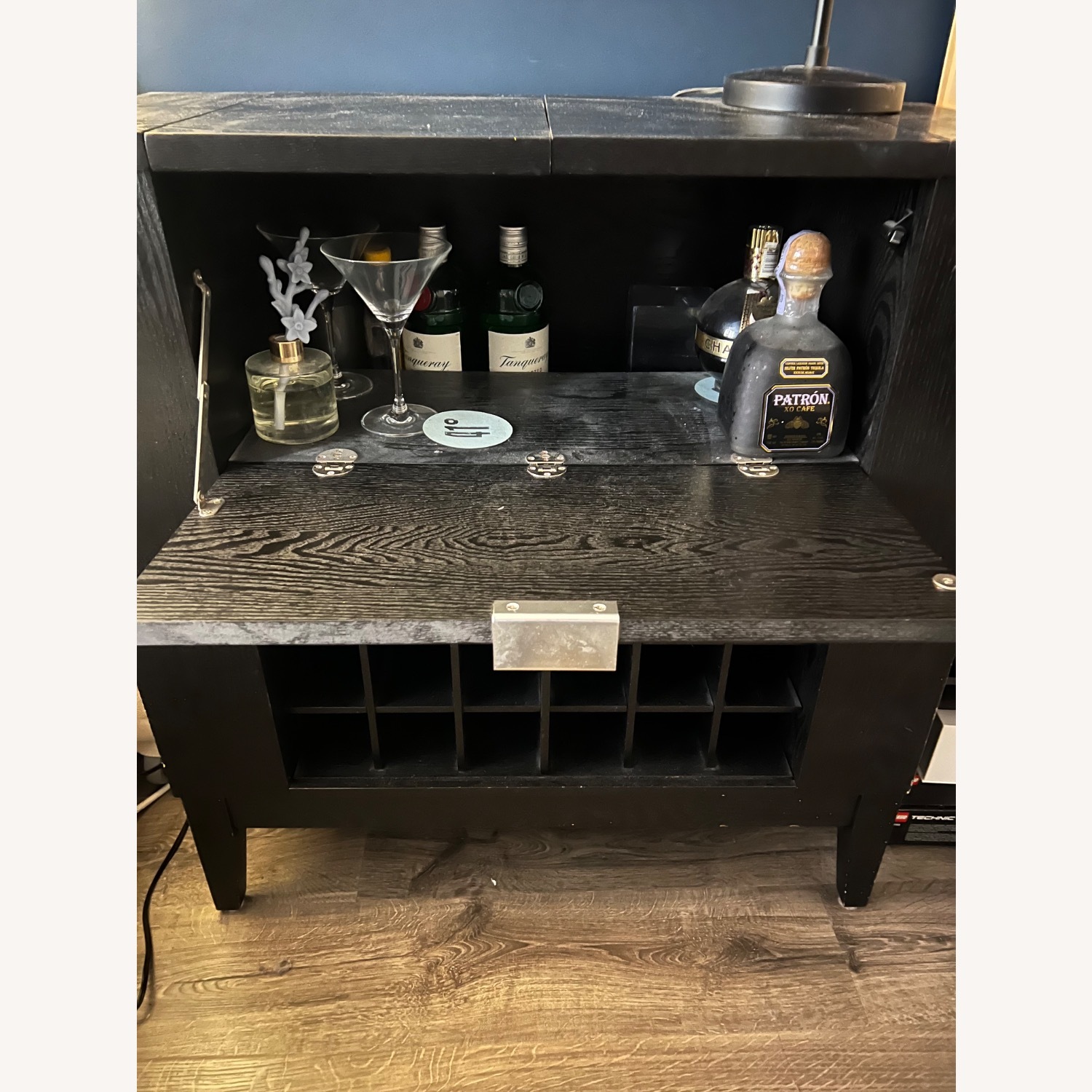 Crate & Barrel Black Parker Spirits Cabinet - image-2