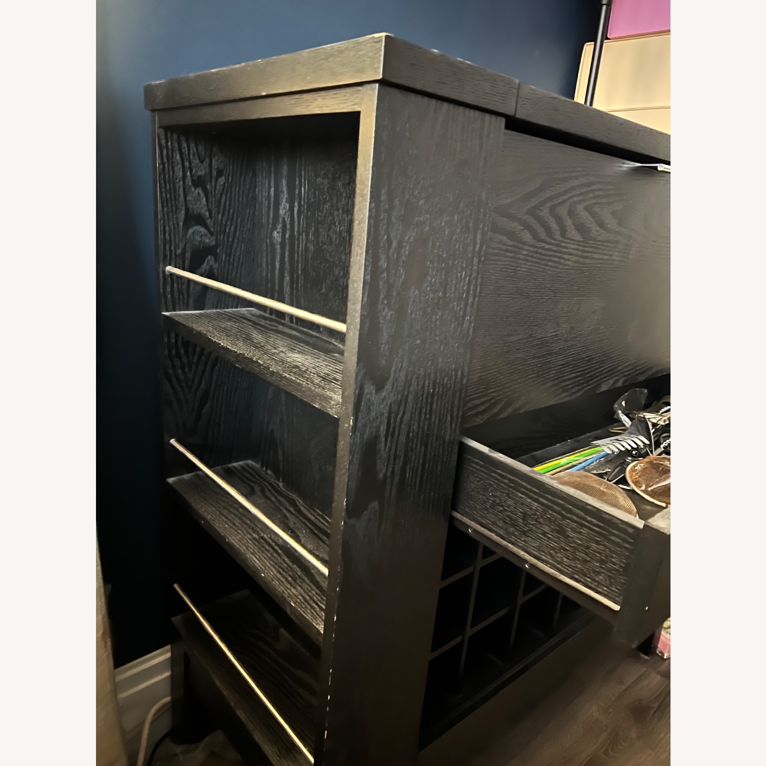 Crate & Barrel Black Parker Spirits Cabinet - image-3