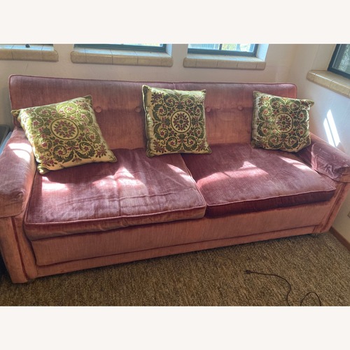 Used Vintage Blush Velvet Sleeper Sofa  for sale on AptDeco