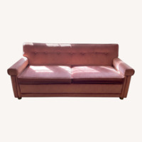 Vintage Blush Velvet Sleeper Sofa 