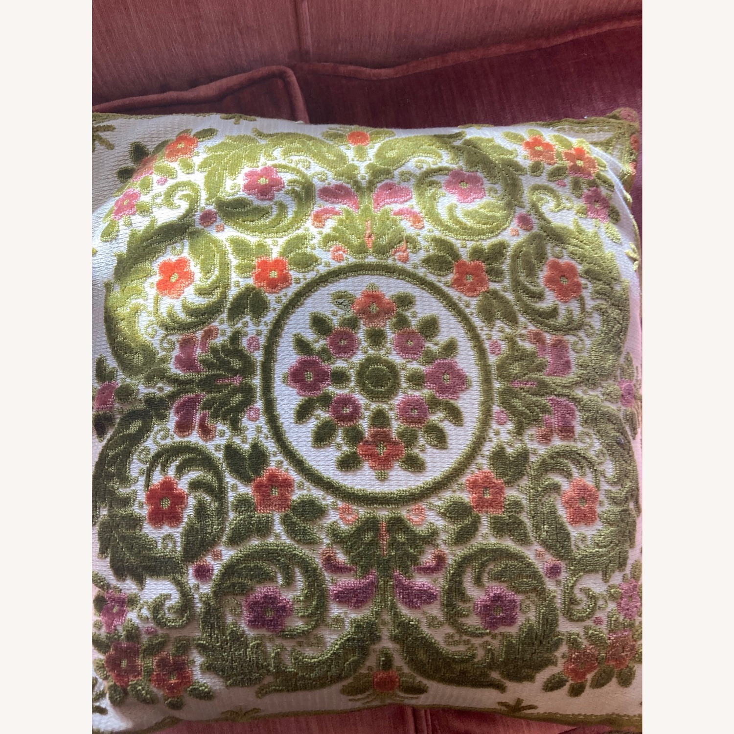 Vintage Blush Velvet Sleeper Sofa  - image-4