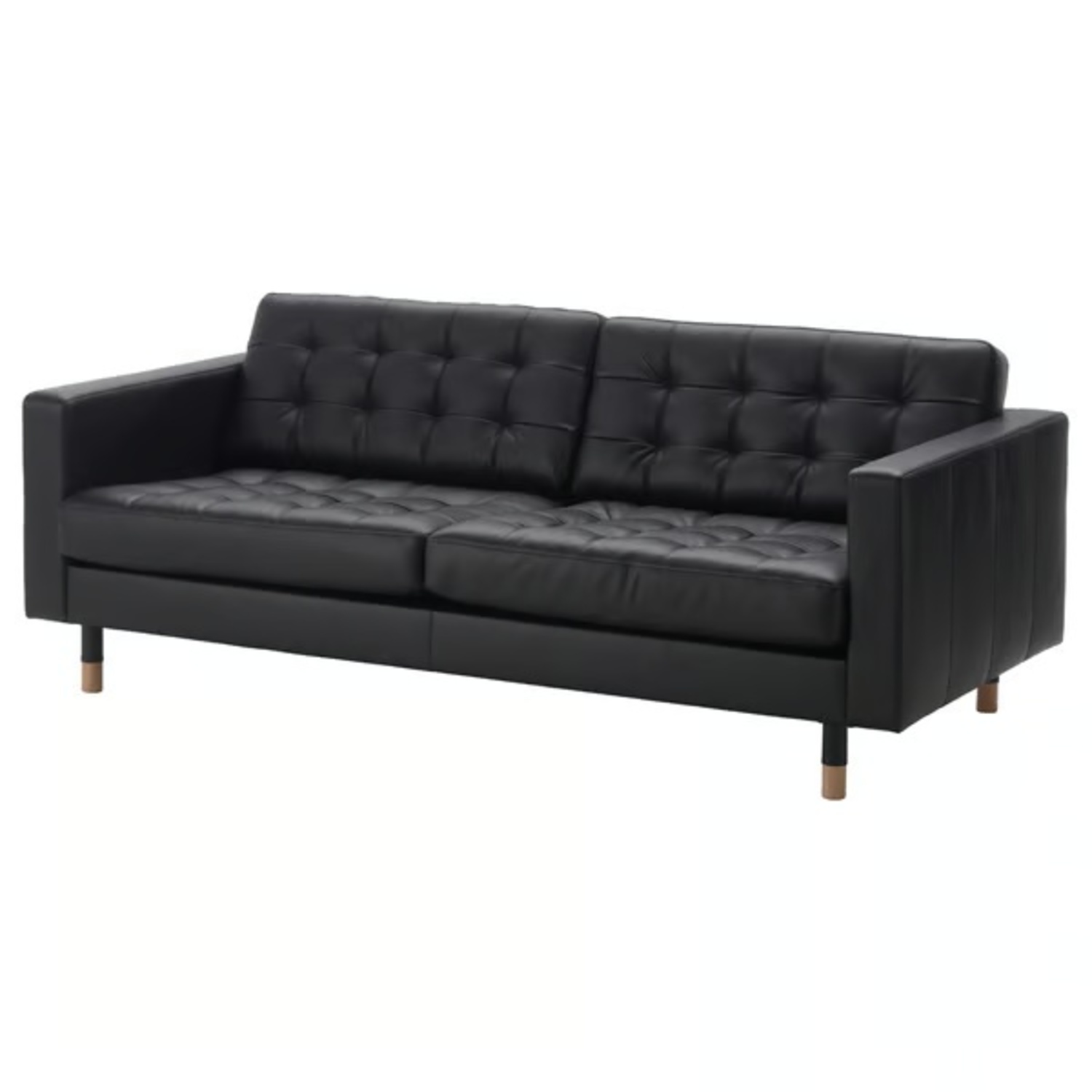 IKEA Morabo Black Leather 3+ Seater Sofa - image-8