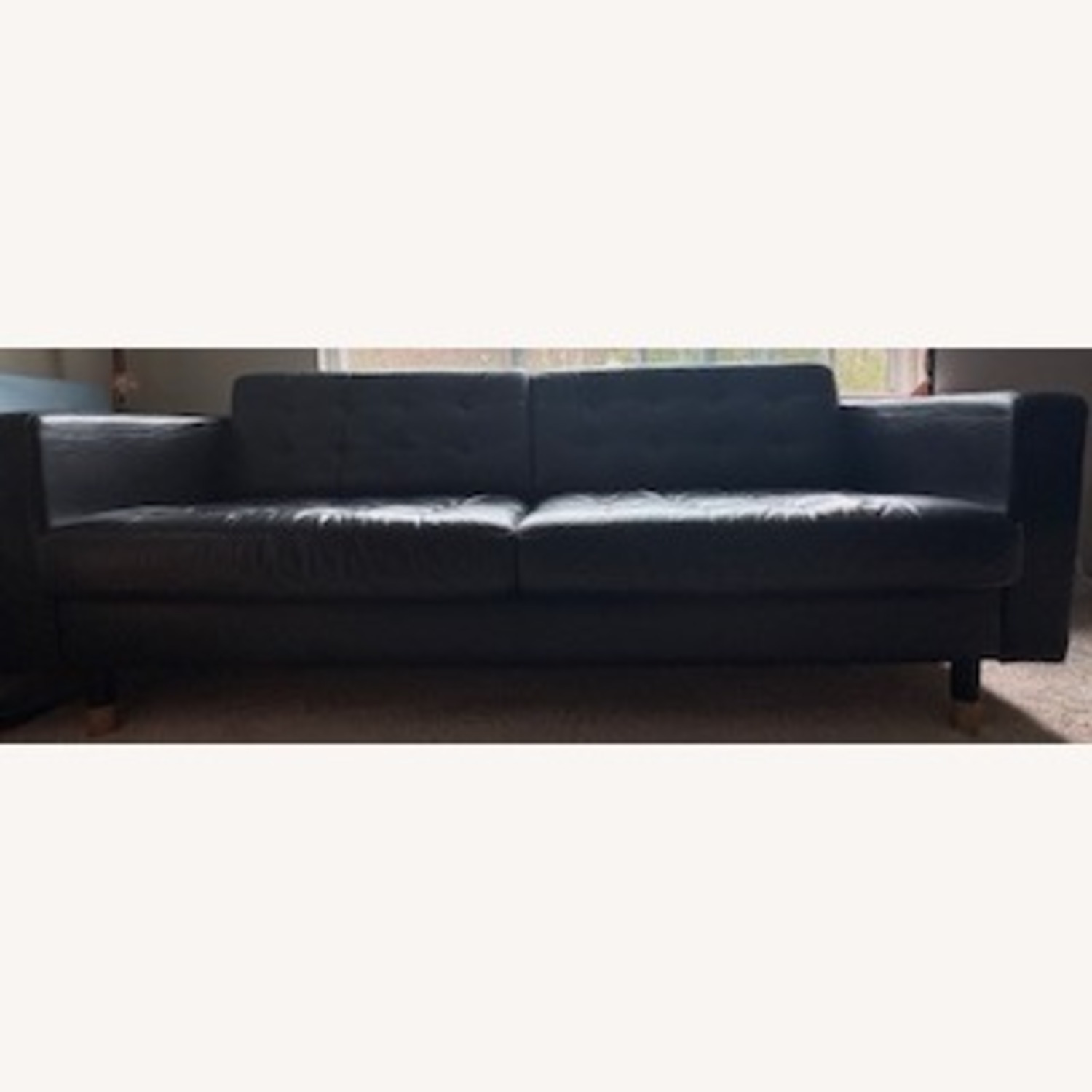 IKEA Morabo Black Leather 3+ Seater Sofa - image-5