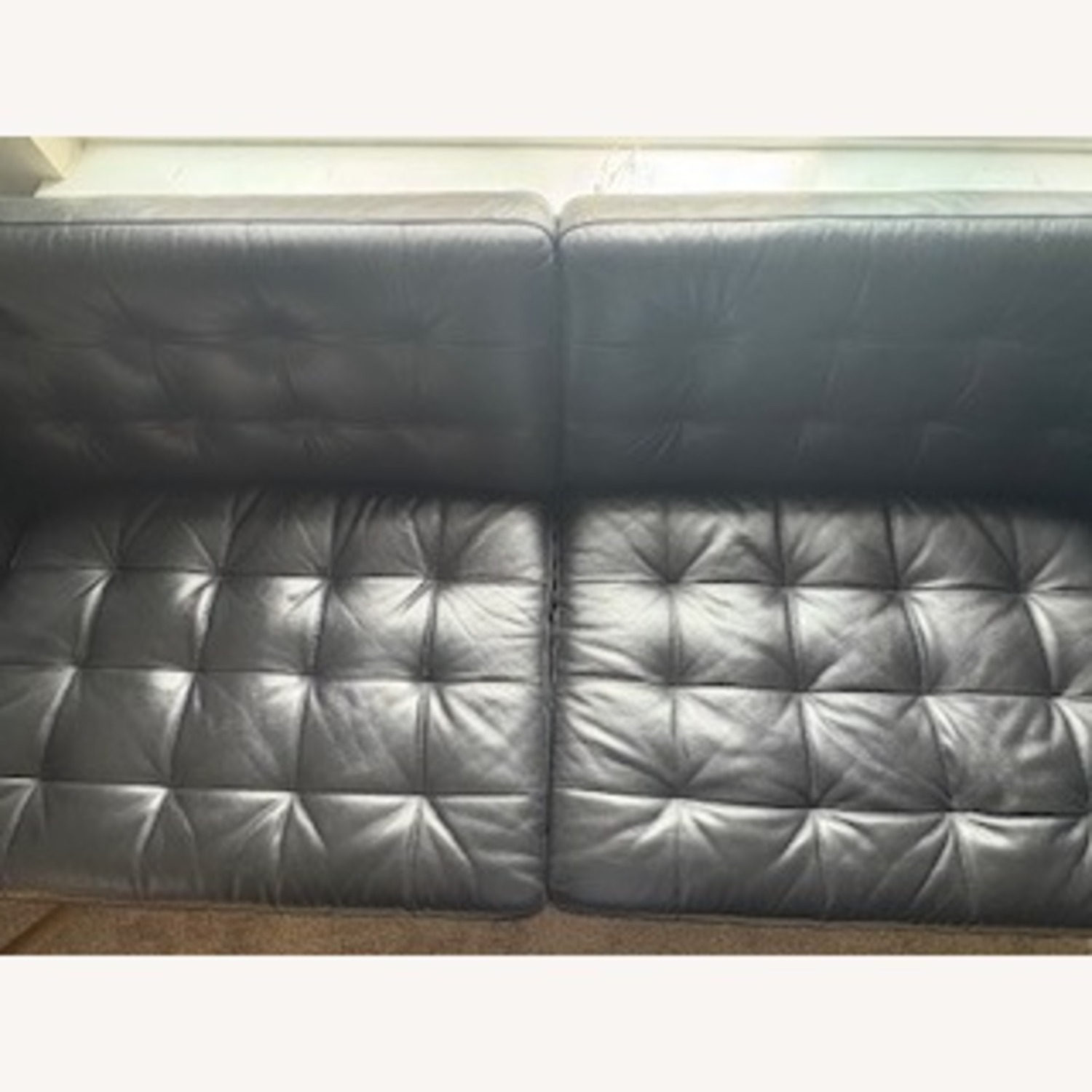 IKEA Morabo Black Leather 3+ Seater Sofa - image-4