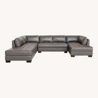 Chateau D'ax Becker Dark Gray Leather 3+ Piece Sectional