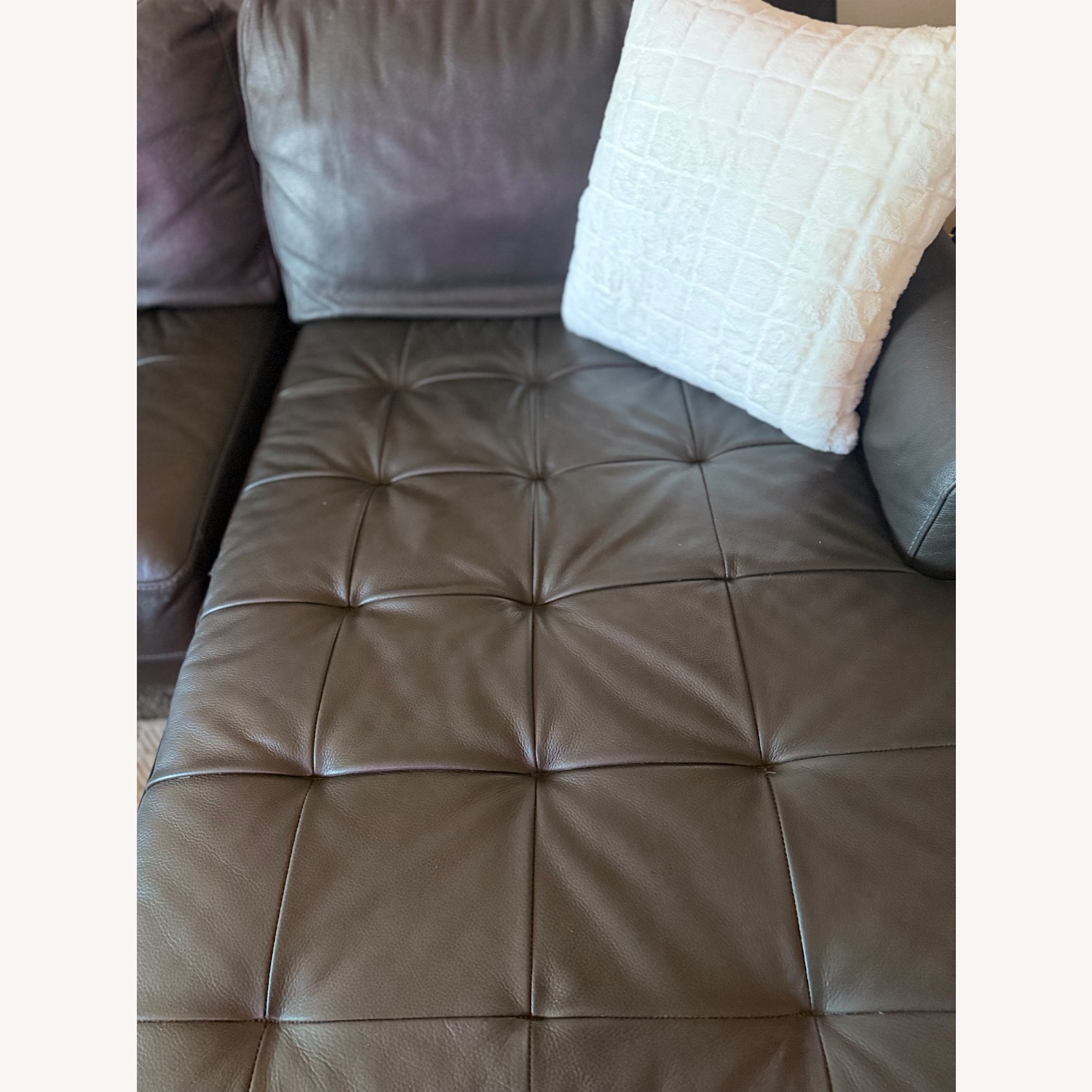 Chateau D'ax Becker Dark Gray Leather 3+ Piece Sectional - image-5