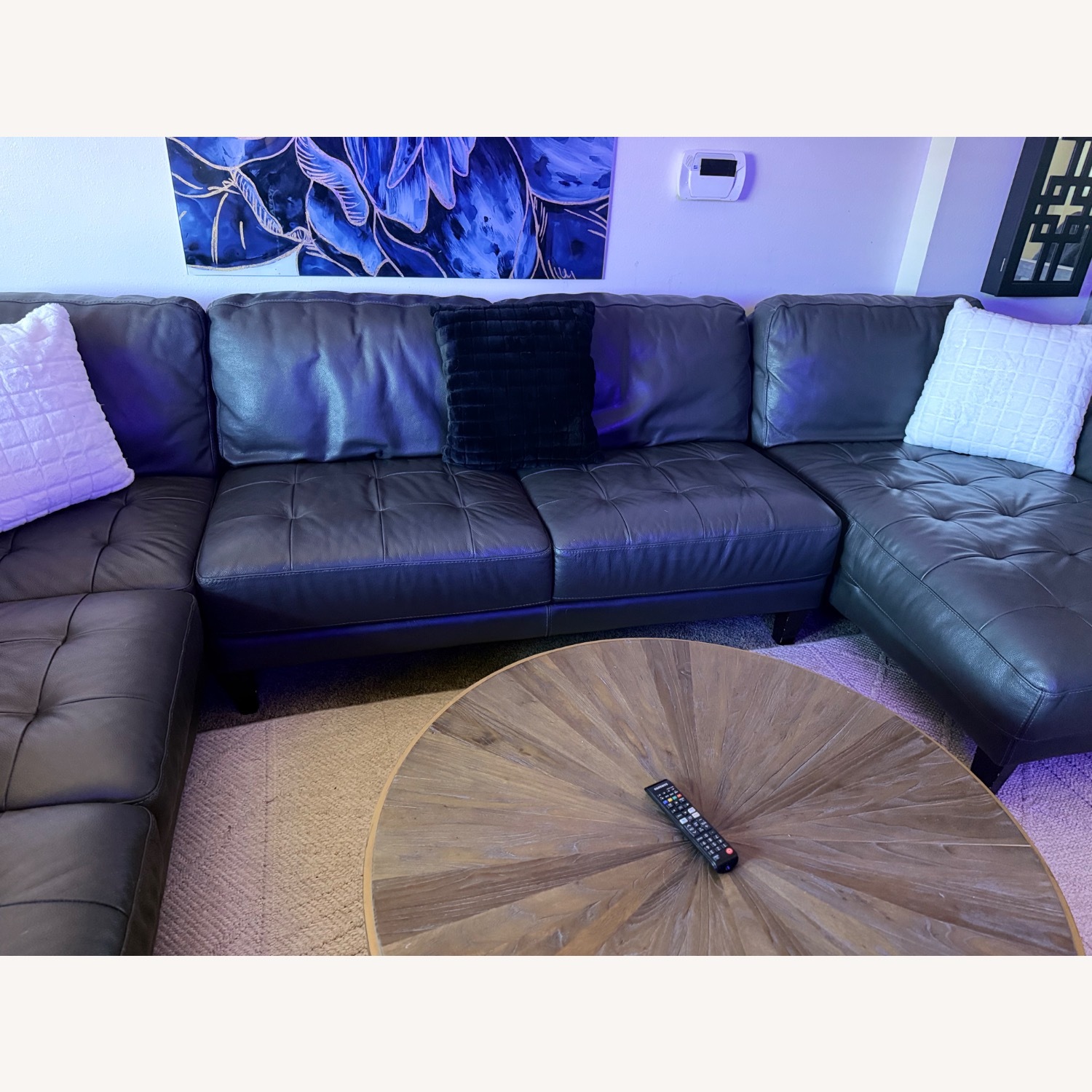 Chateau D'ax Becker Dark Gray Leather 3+ Piece Sectional - image-18