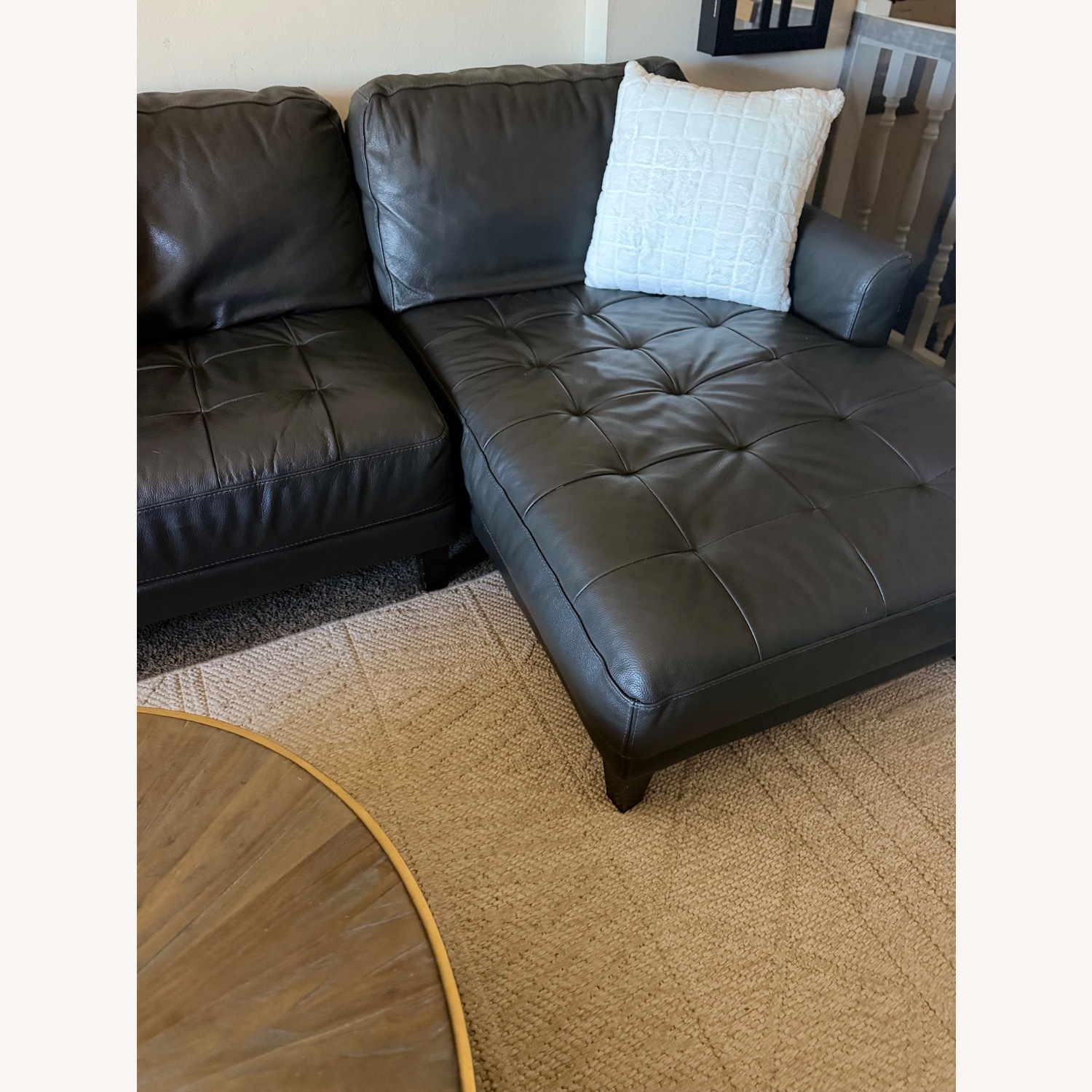 Chateau D'ax Becker Dark Gray Leather 3+ Piece Sectional - image-16