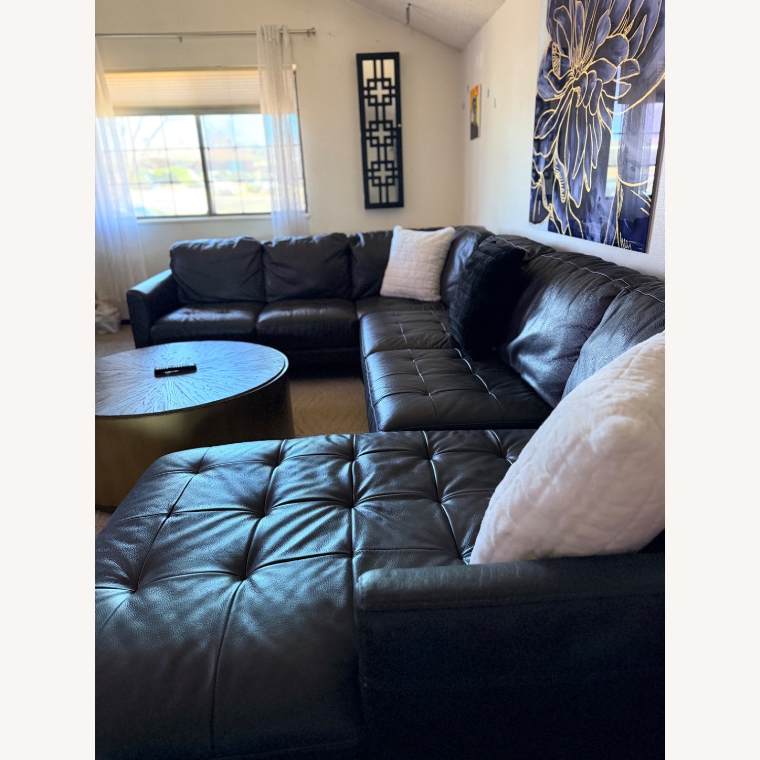 Chateau D'ax Becker Dark Gray Leather 3+ Piece Sectional - image-10