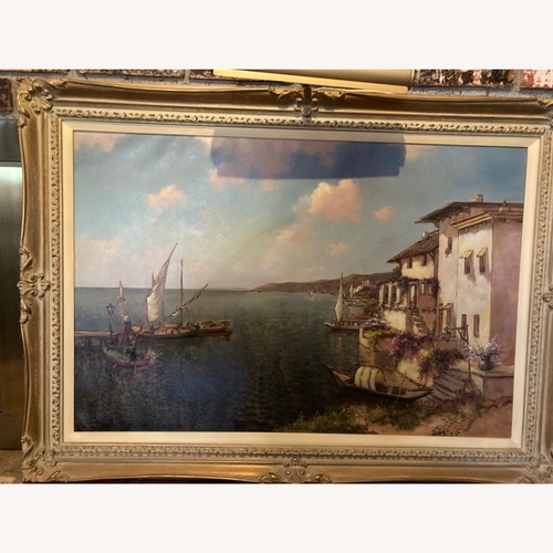 Used Mid Century Decorative Oil Painting with Light for sale on AptDeco