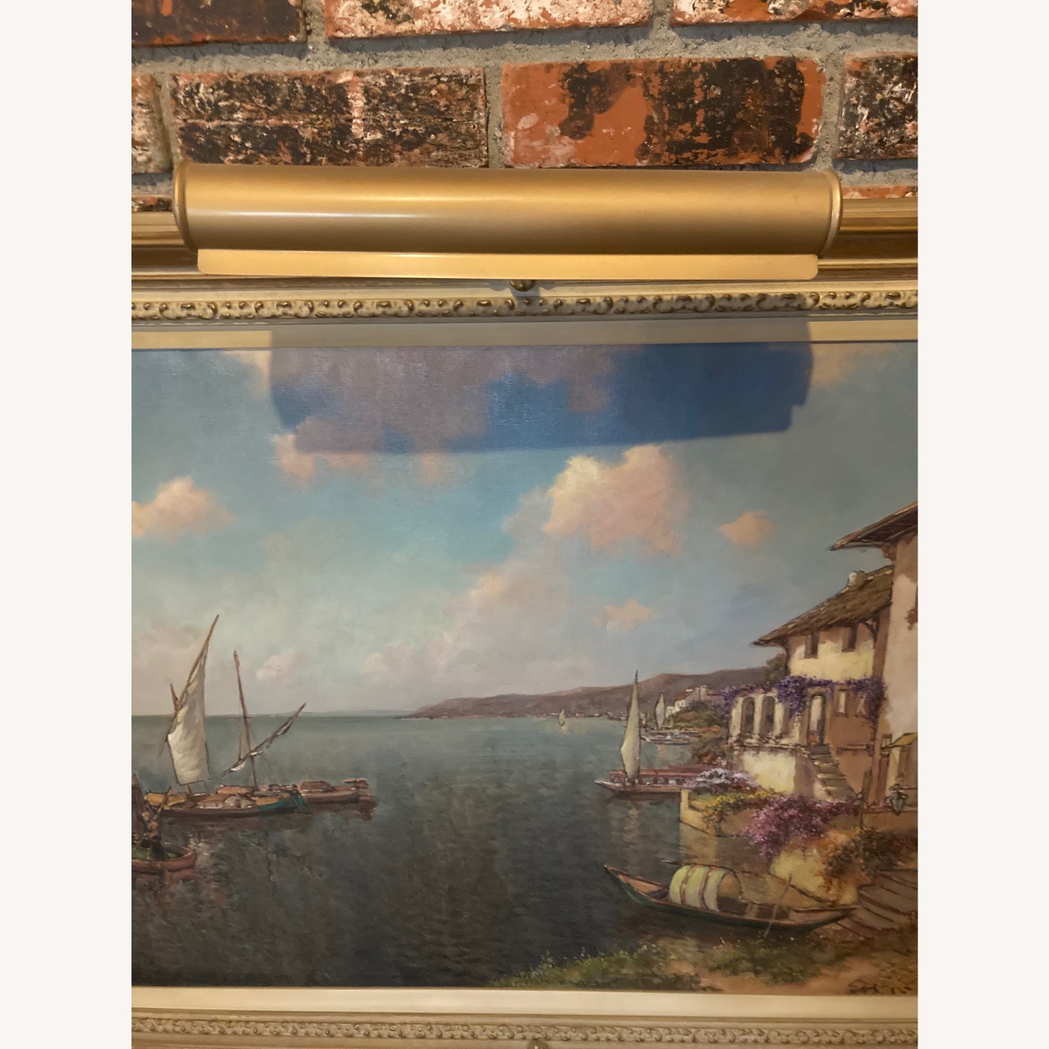 Mid Century Decorative Oil Painting with Light - image-2