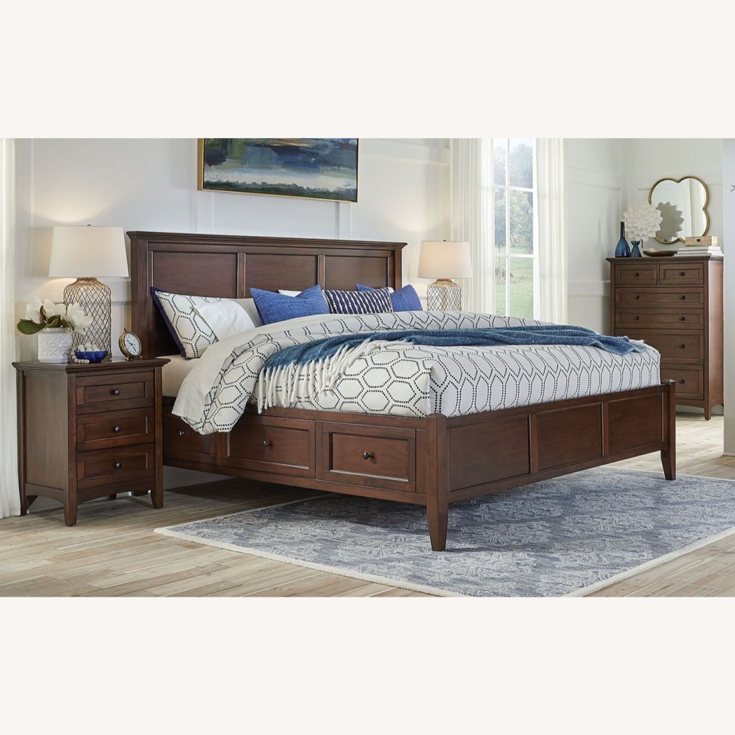 A-America Cherry Brown Wood Storage Bed - image-2