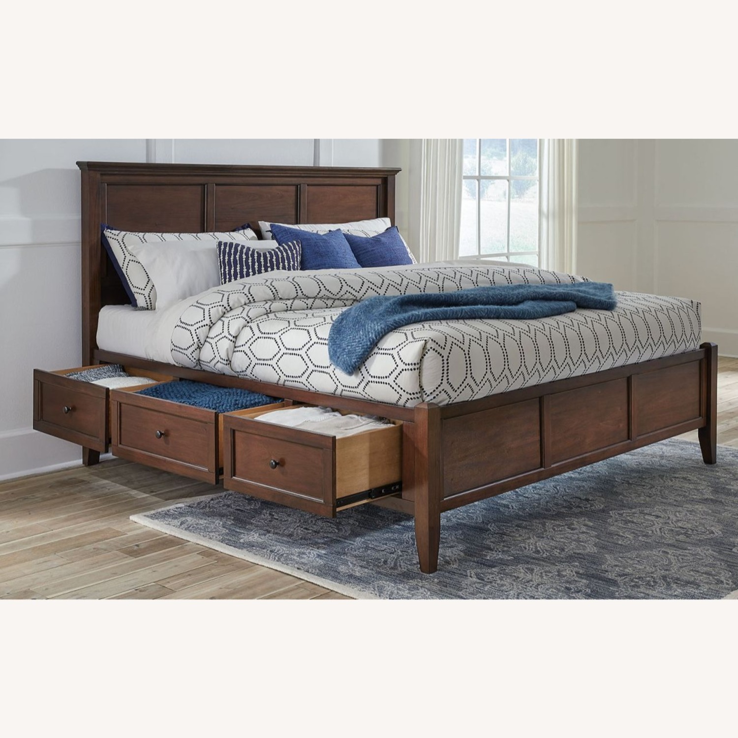 A-America Cherry Brown Wood Storage Bed - image-4
