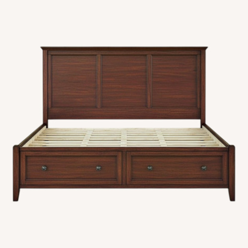 Used A-America Cherry Brown Wood Storage Bed for sale on AptDeco