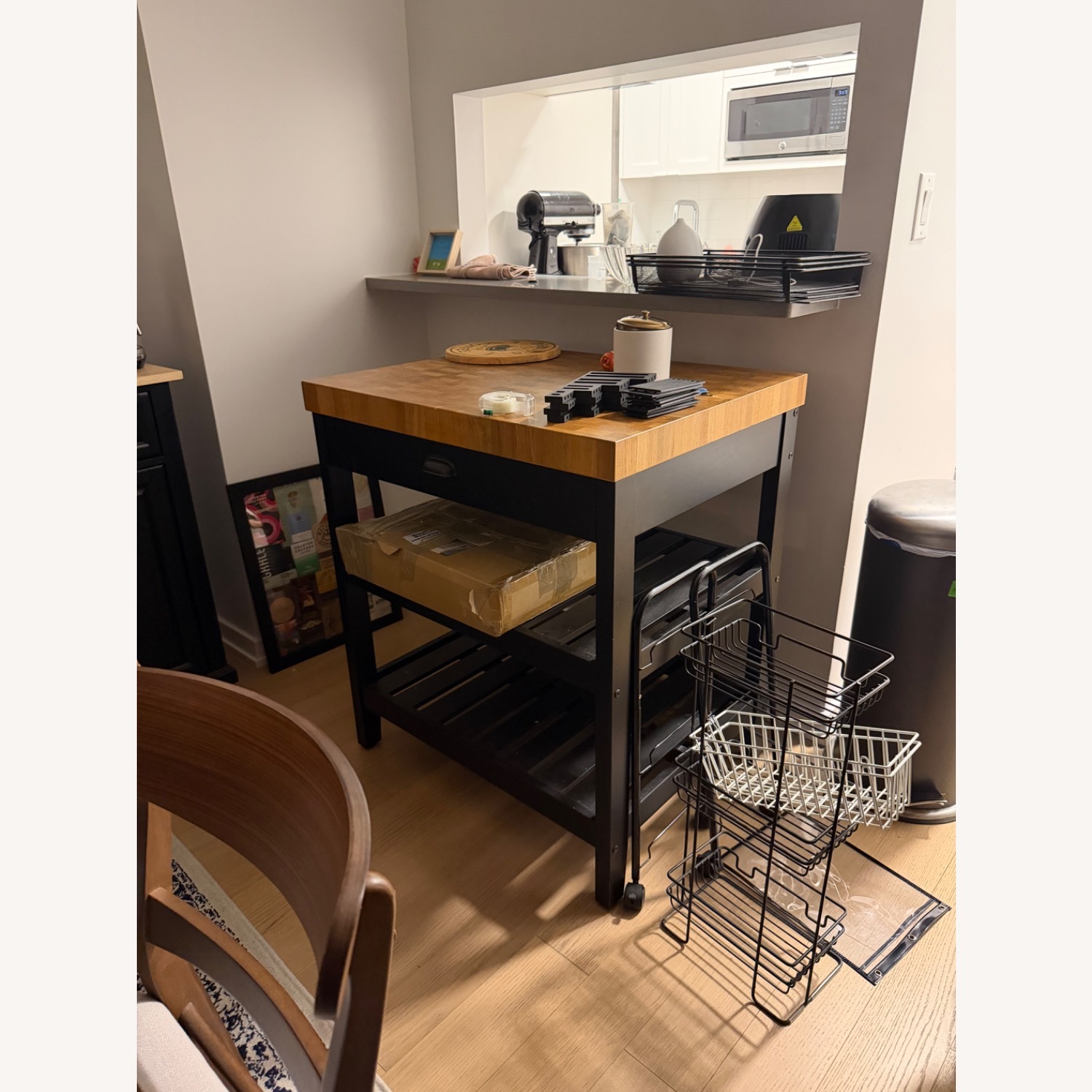 IKEA Vadholma Black Wood Kitchen Island - image-2