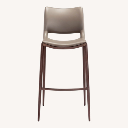 Used Zuo Ace Barstool Brown Barstool Faux Leather for sale on AptDeco