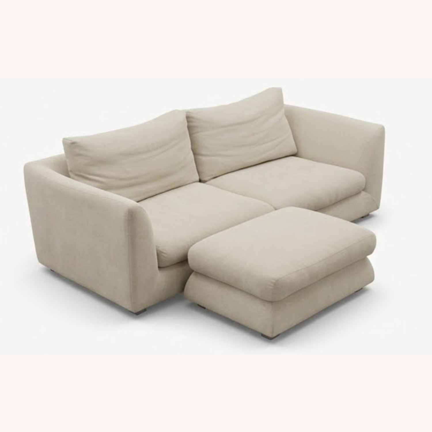 Valyou Beige Fabric 2 Piece Sectional with Ottoman - image-5