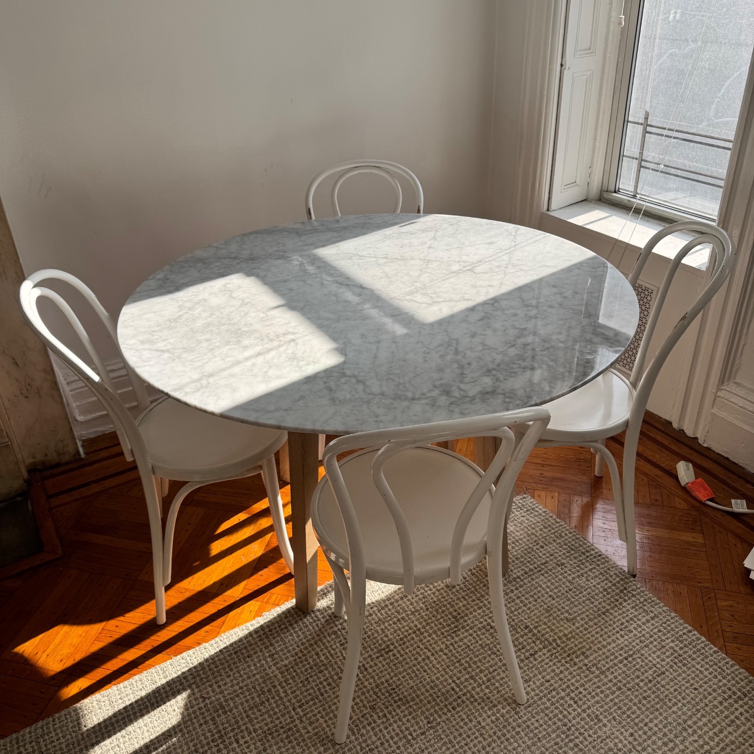 Crate & Barrel White Dining Table - image-3