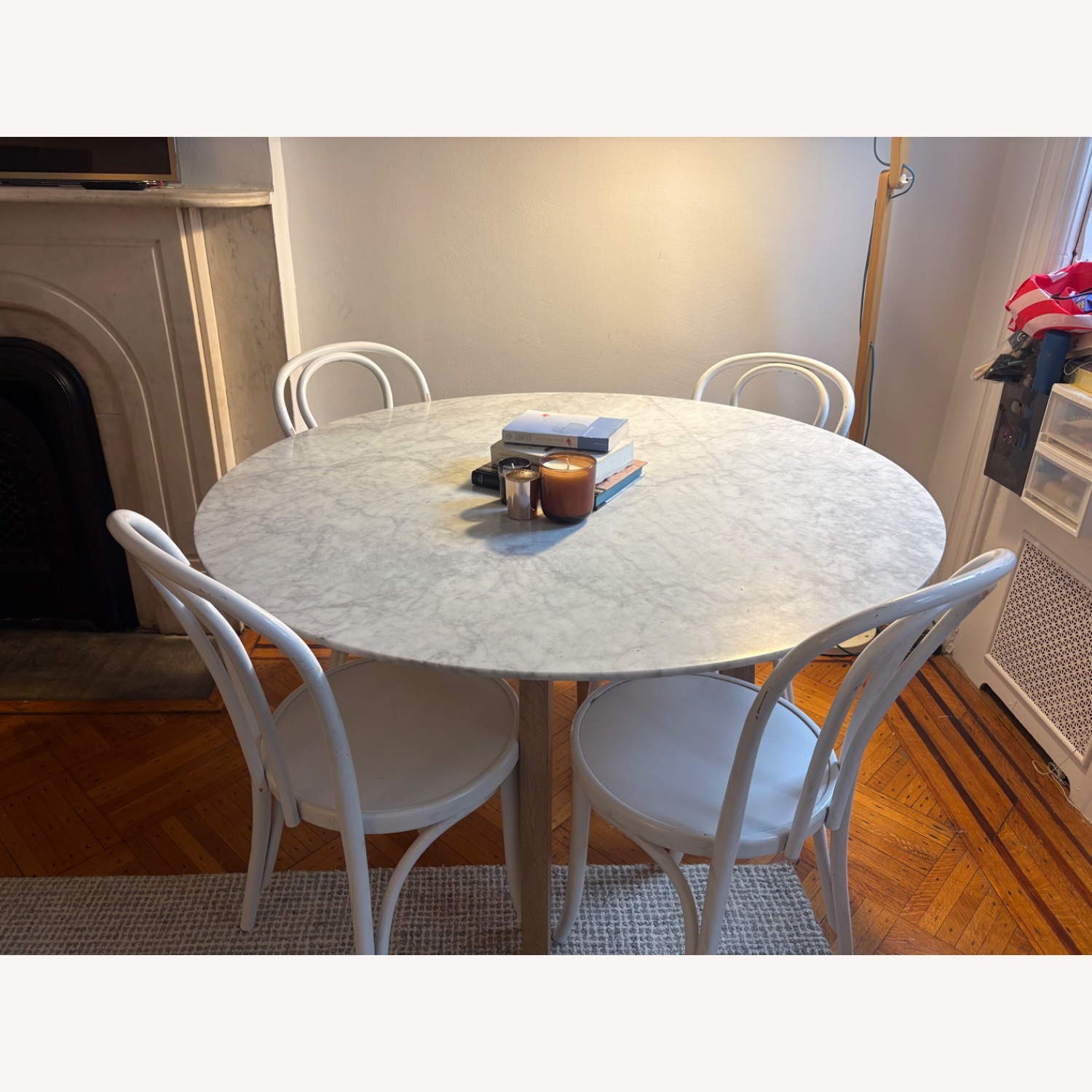 Crate & Barrel White Dining Table - image-2