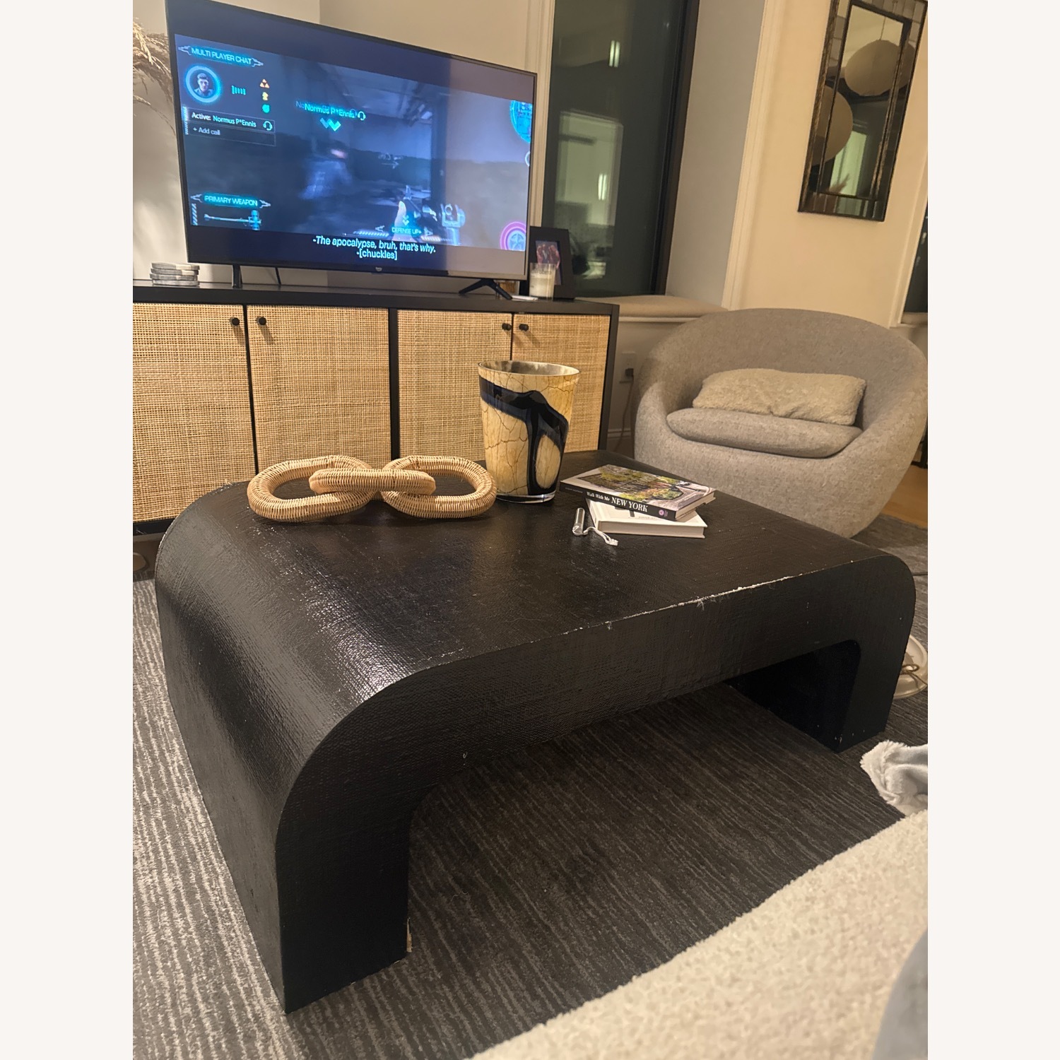 CB2 Resin Black Coffee Table - image-2