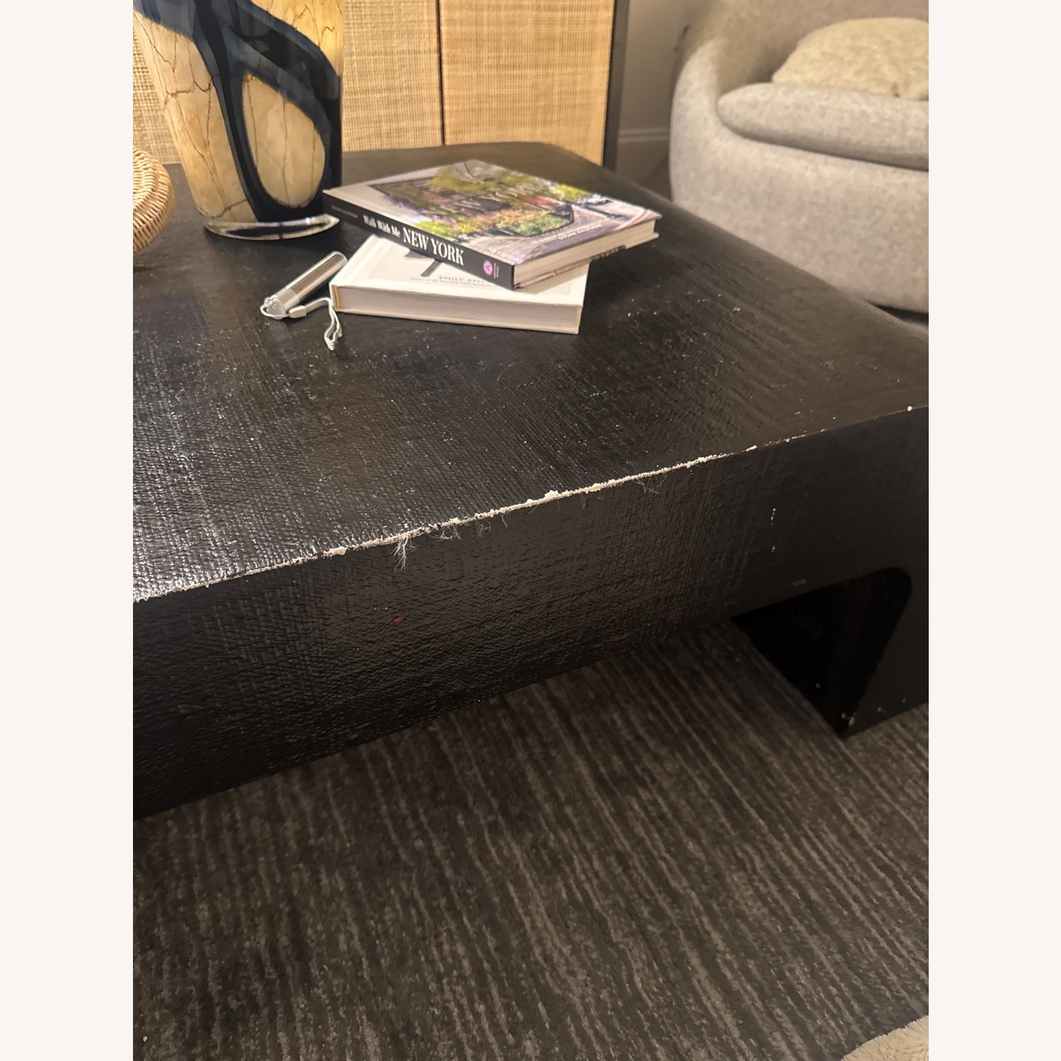 CB2 Resin Black Coffee Table - image-4