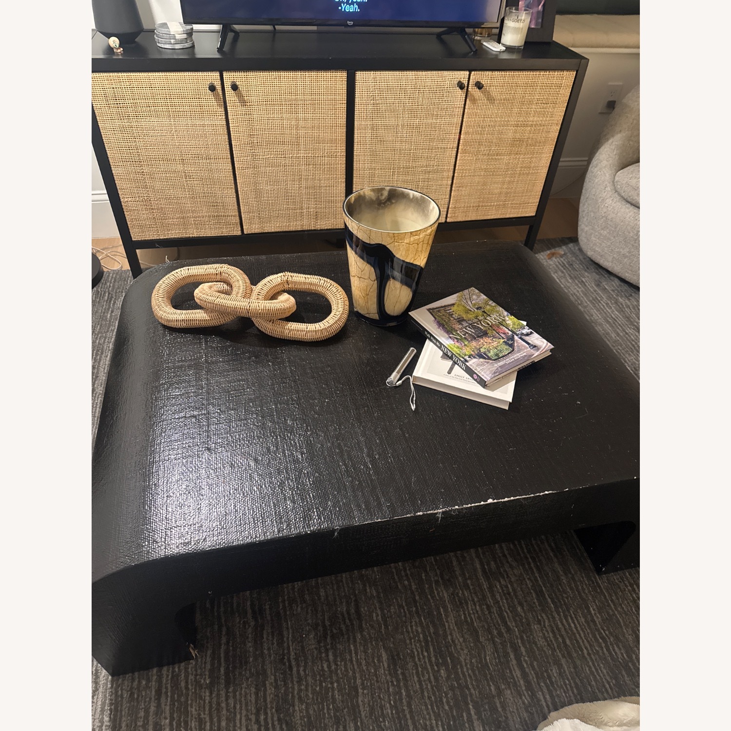 CB2 Resin Black Coffee Table - image-5