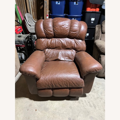 Used Dark Brown Leather Recliner for sale on AptDeco