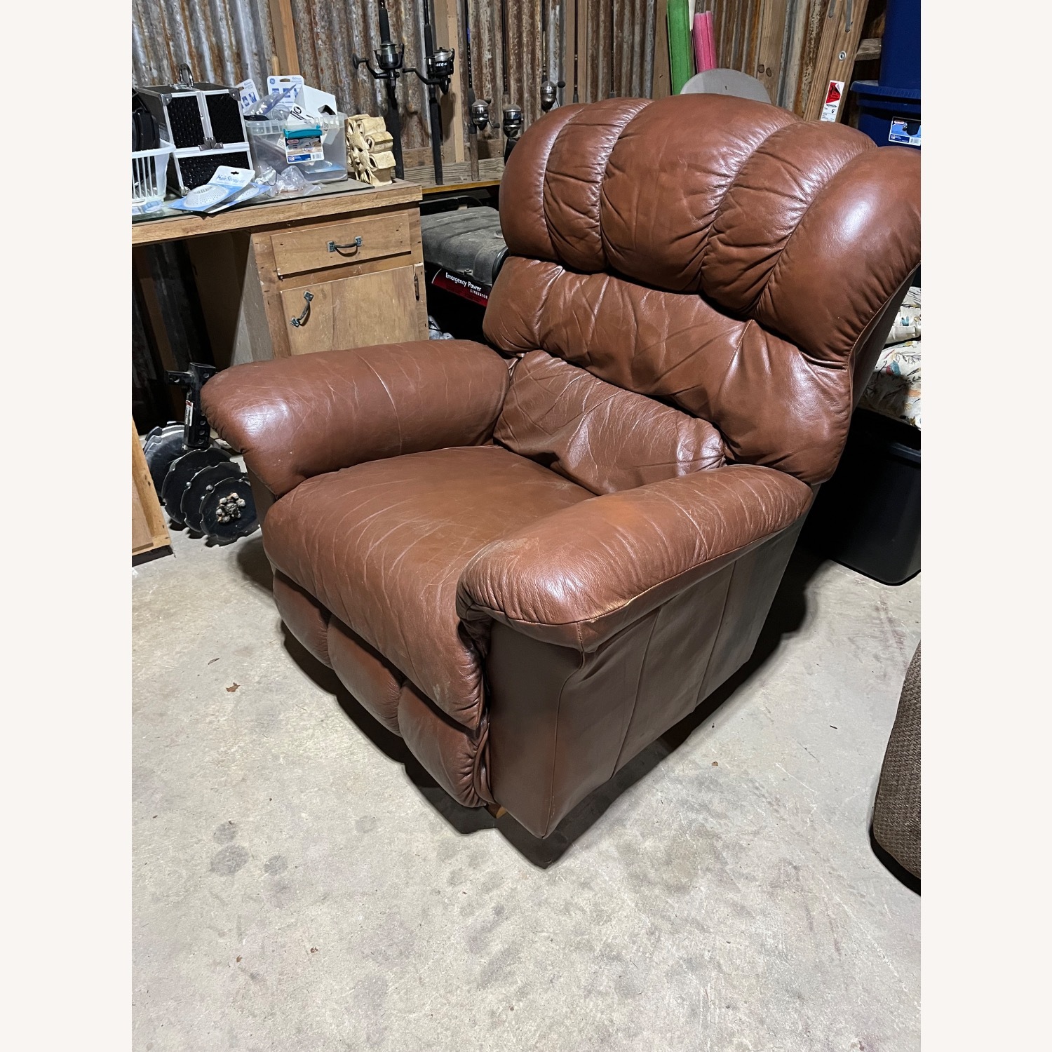 Dark Brown Leather Recliner - image-3