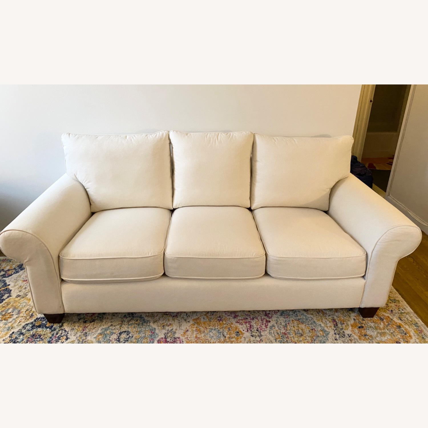 Macy's Laurent White Fabric 3+ Seater Sofa - image-1