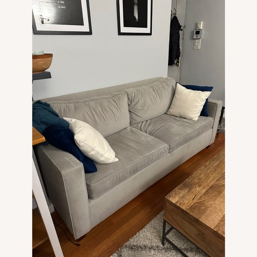 Used West Elm Light Gray Velvet Sleeper Sofa for sale on AptDeco