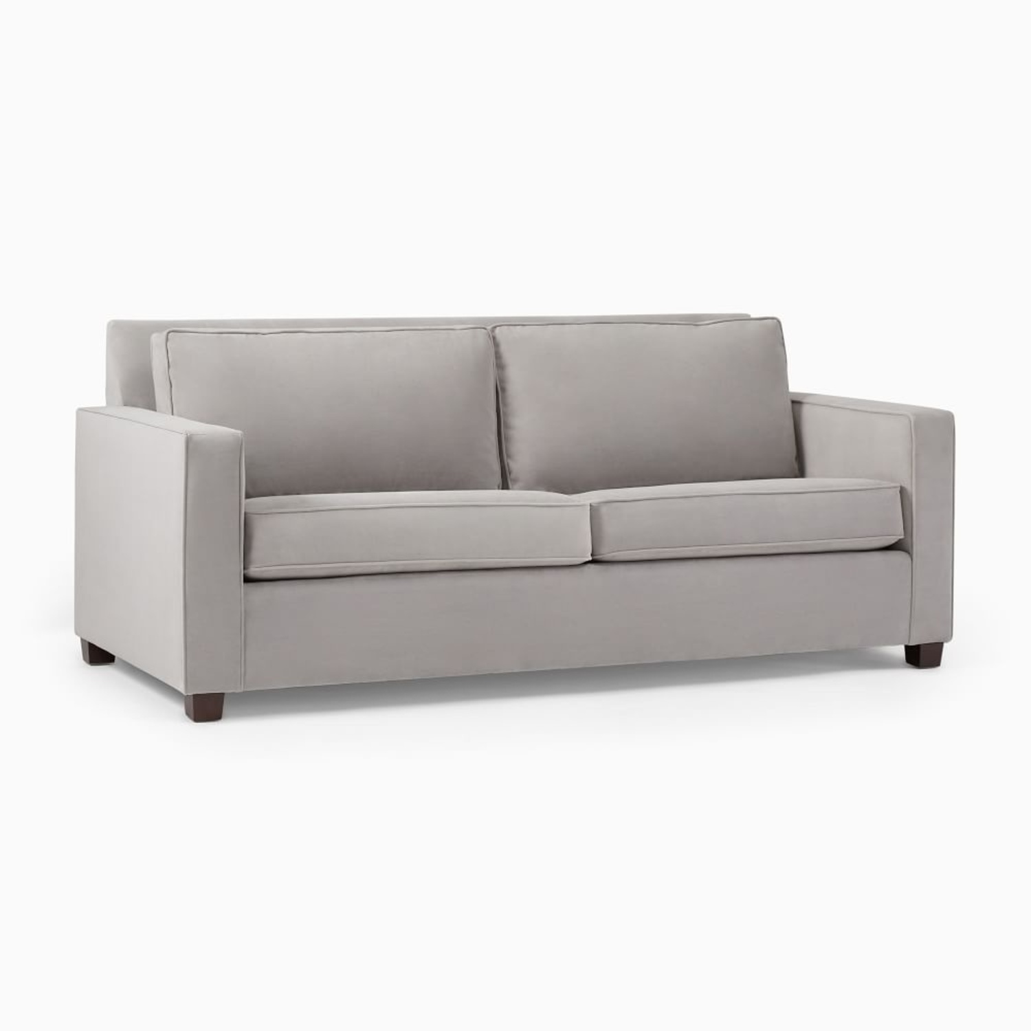 West Elm Light Gray Velvet Sleeper Sofa - image-4