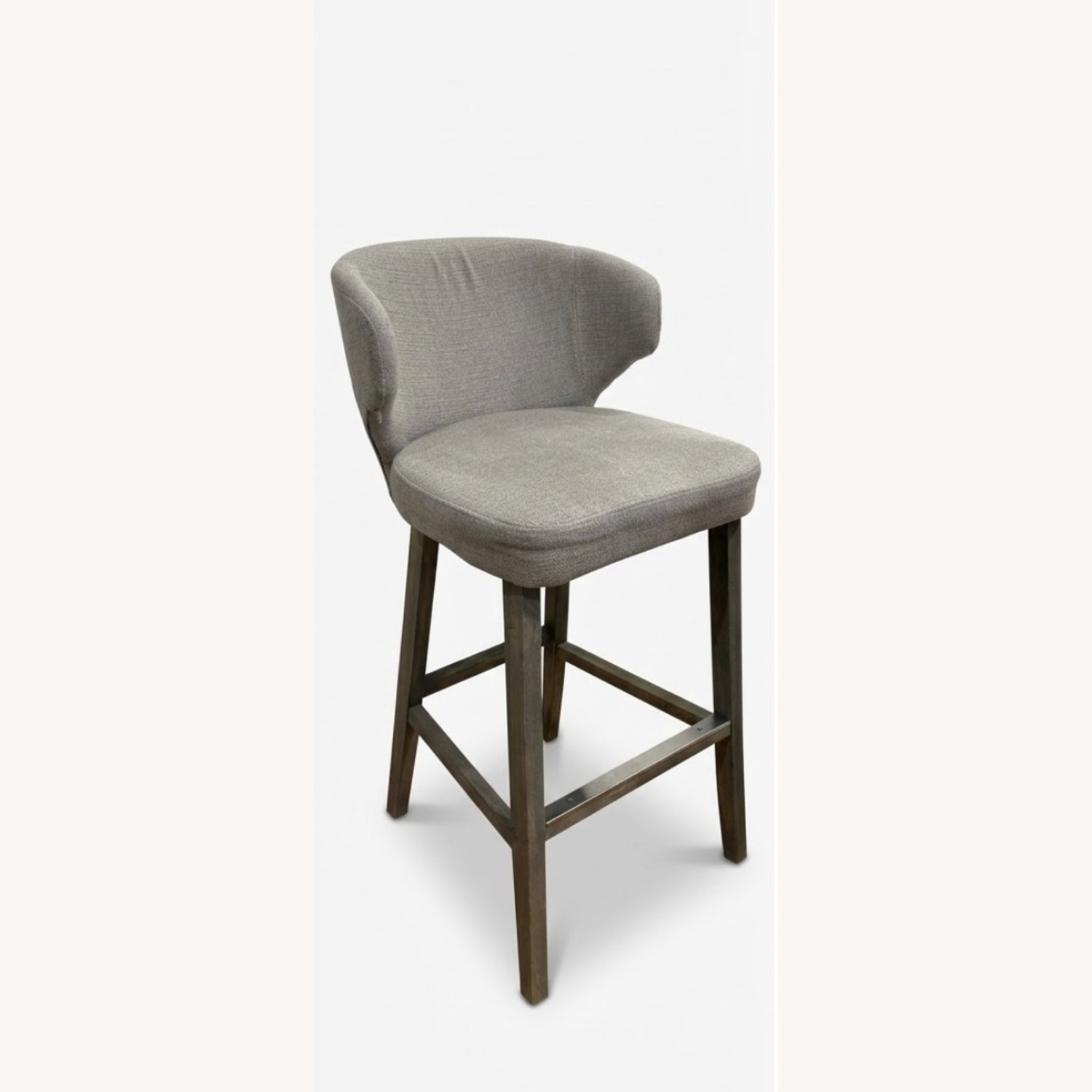 Light Gray Bar Stools Soft Fabric 2 - image-1