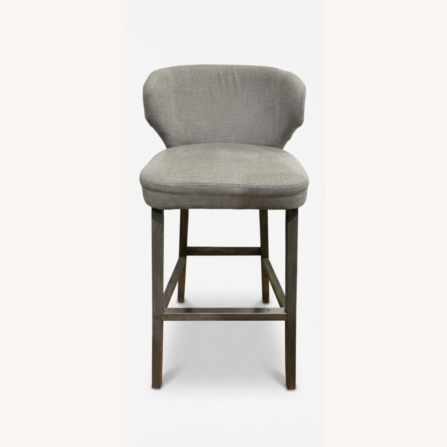 Light Gray Bar Stools Soft Fabric 2 - image-2