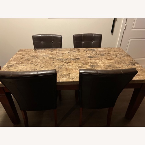 Used Marble Dining Set & Wine Rack  for sale on AptDeco