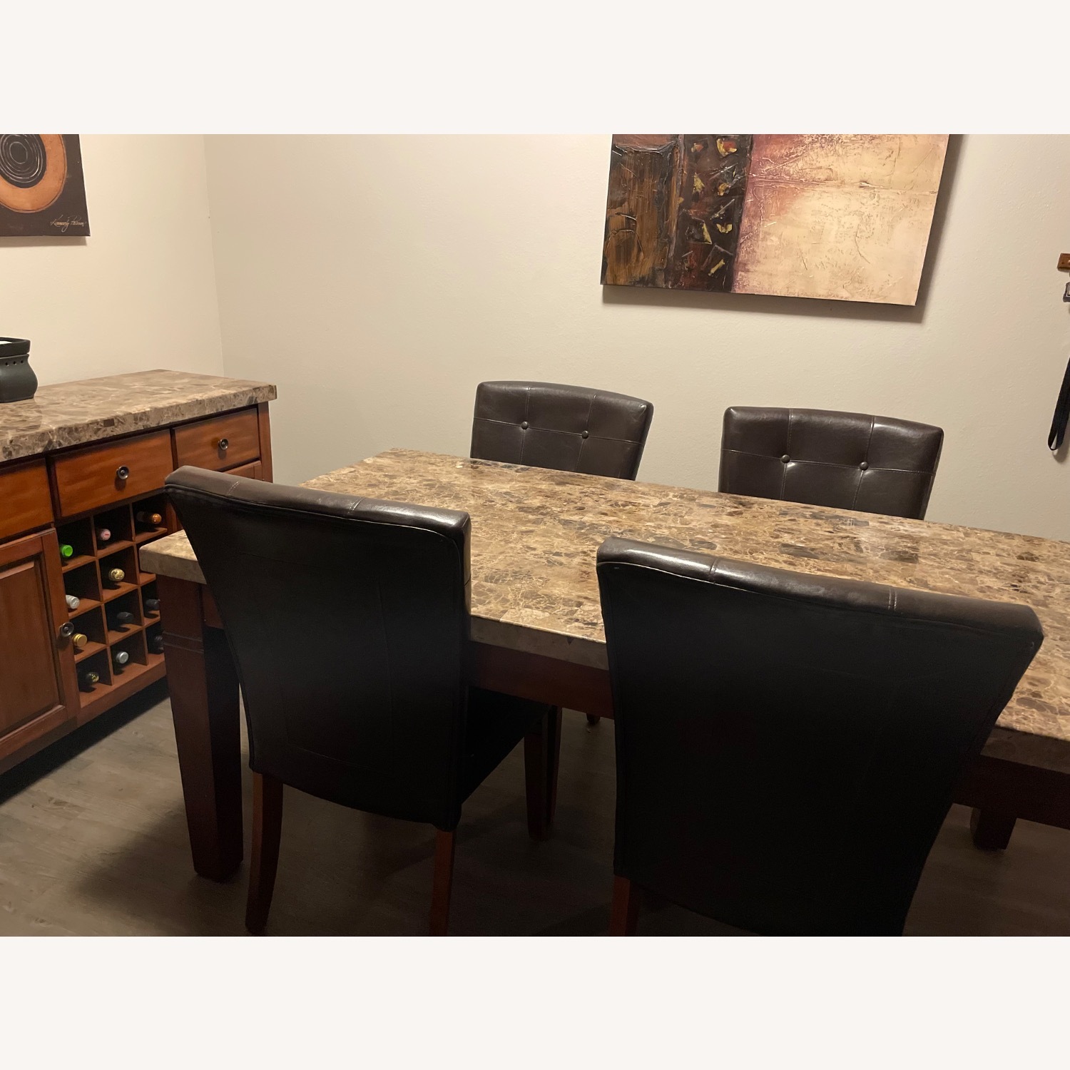 Marble Dining Set & Wine Rack  - image-2