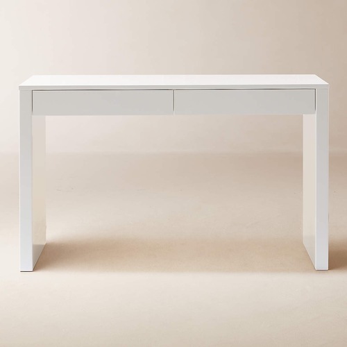 Used CB2 Runway White Lacquer Desk for sale on AptDeco