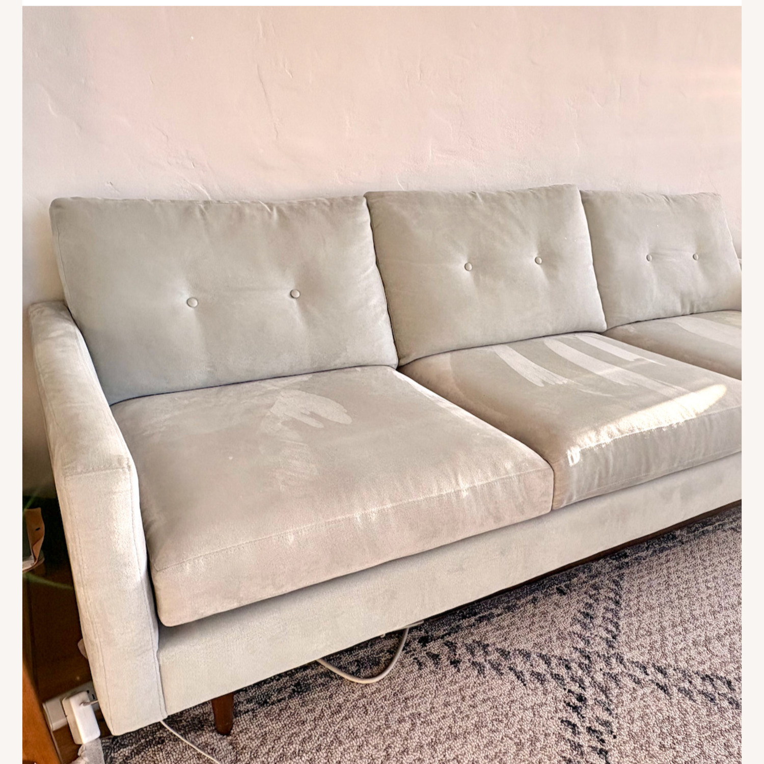 Blue Fabric 3+ Seater Sofa - image-2