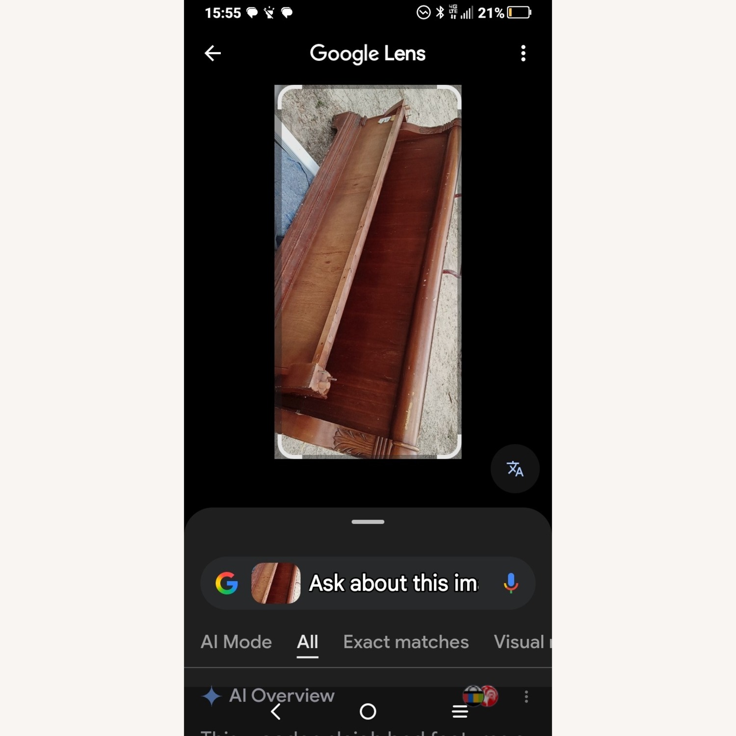 Walnut Sleigh Bed  - image-1