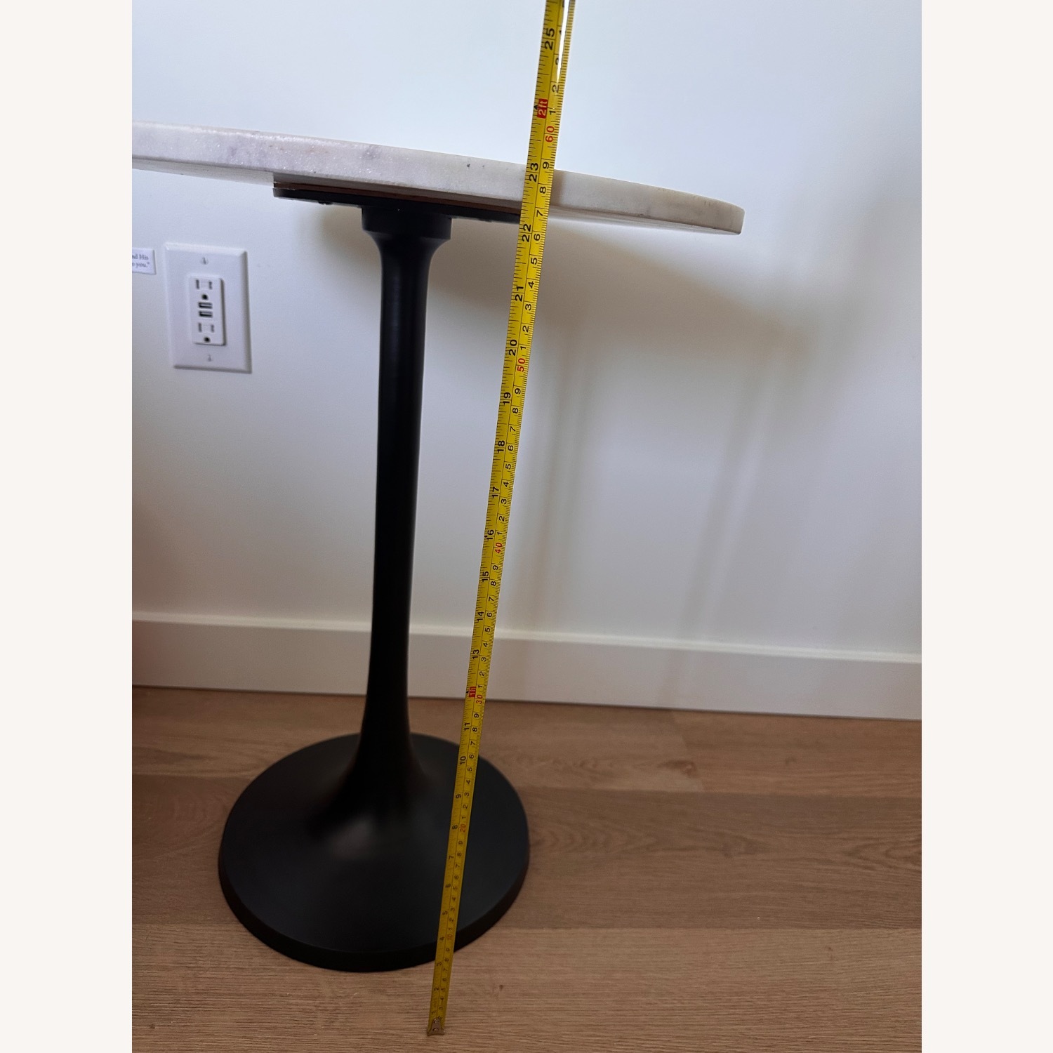White Marble Side Table - image-3