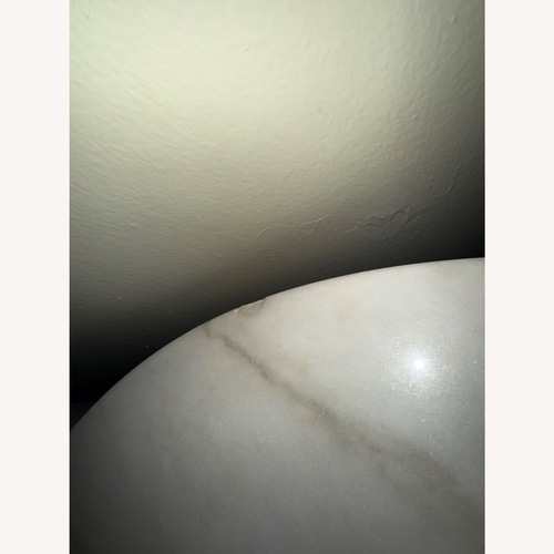 Used Elm 5 Piece Espresso, Marble & Light Gray Upholstered Round Dining Set for sale on AptDeco