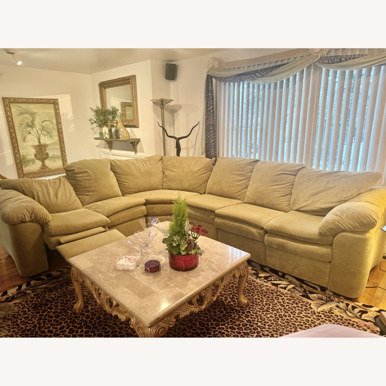 Klaussner Furniture Green 3+ Piece Sectional - image-2