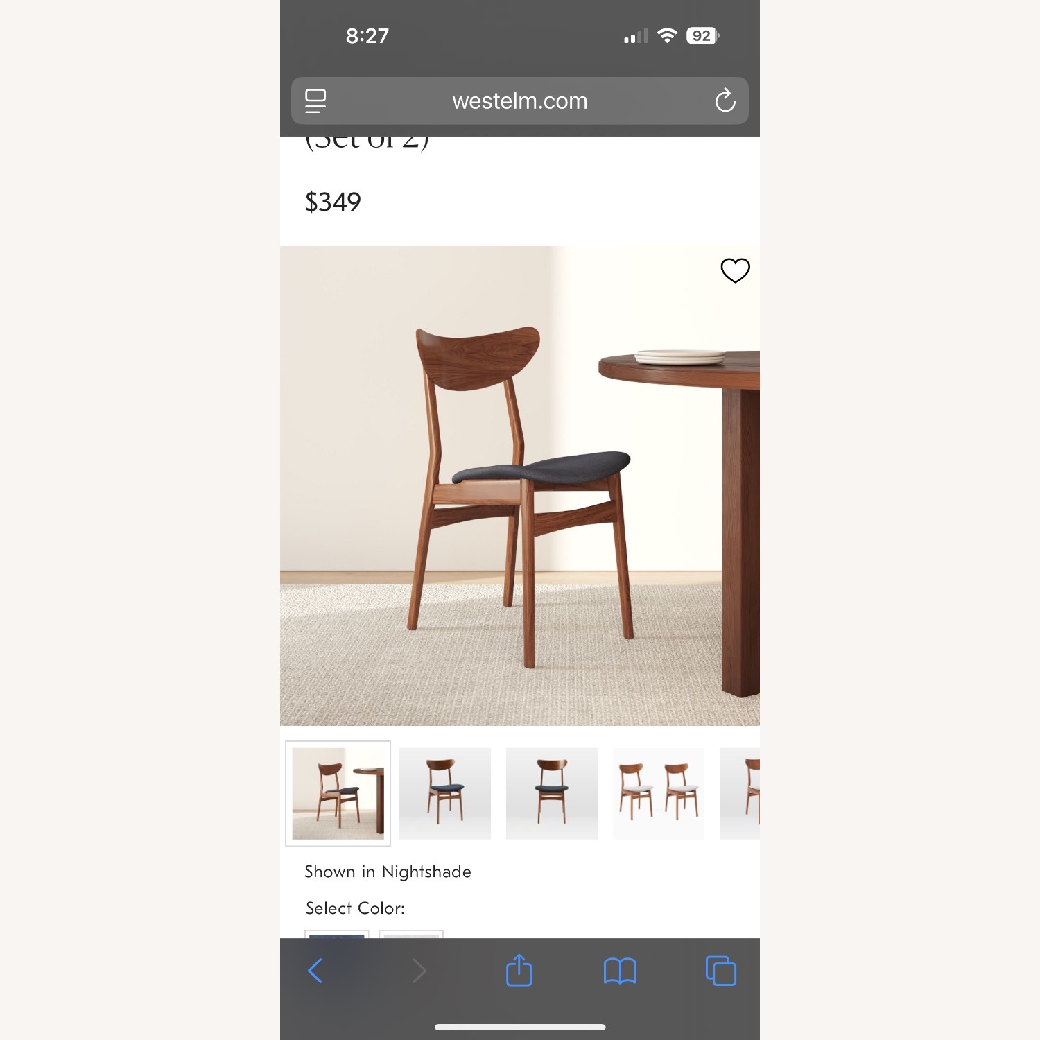 West Elm Classic Café Dining Chair (Set of 2) - image-1