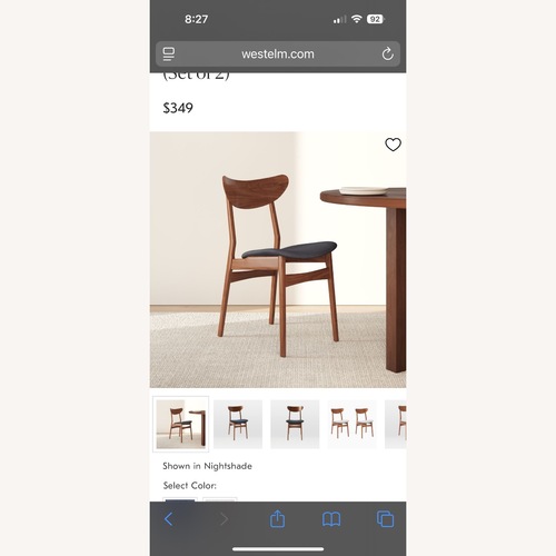 Used West Elm Classic Café Dining Chair (Set of 2) for sale on AptDeco