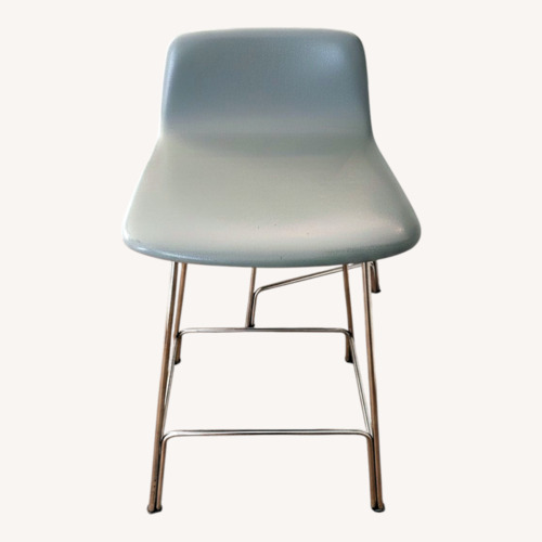 Used Pottery Barn Brenner Light Gray Wood Stool for sale on AptDeco