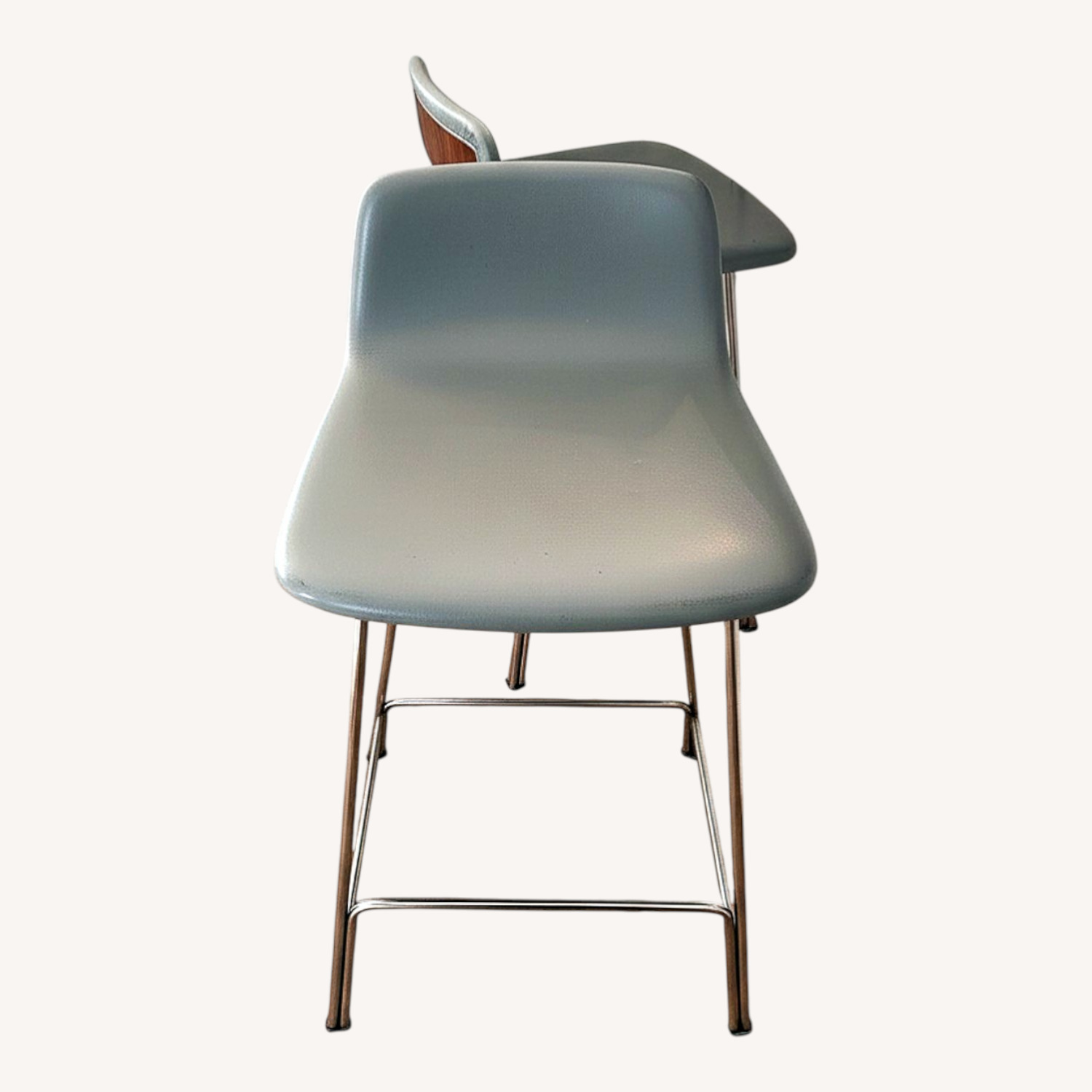 Pottery Barn Brenner Light Gray Wood Stool - image-4