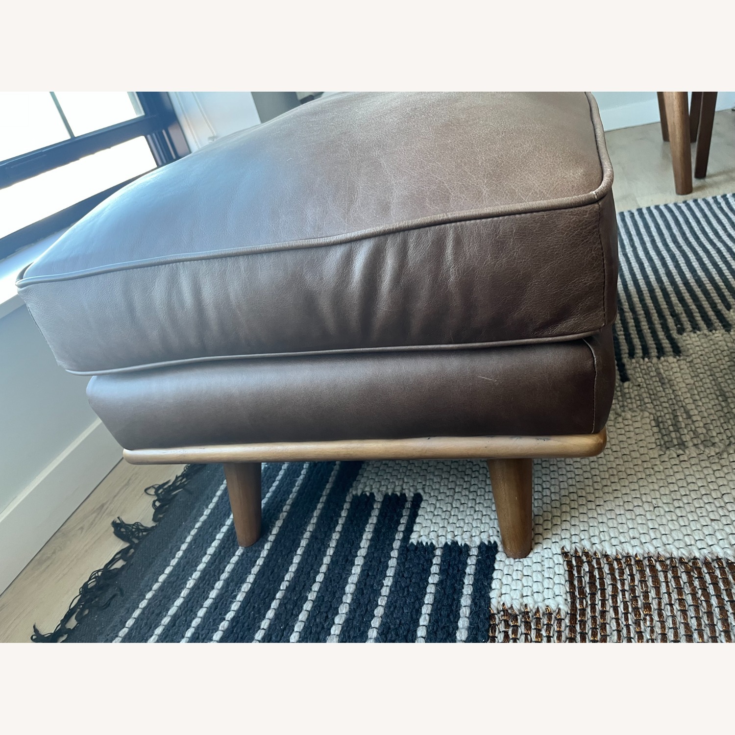 Article Timber Dark Brown Leather 3+ Seater Sofa - image-6